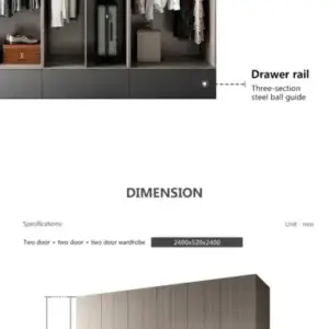 | خزانة ملابس خشبية بتصميم مميز