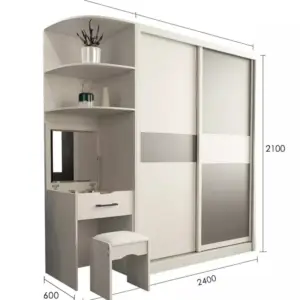 | خزانة ملابس مع تسريحة مدمجة بتصميم عصري