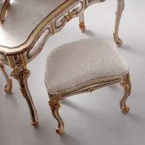 | تسريحة غرفة نوم كلاسيكية فاخرة – تصميم كلاسيكي مع مرآة كبيرة – سطح رخامي – أدراج تخزين