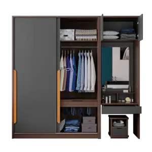 | خزانة ملابس خشبي بتسريحة مدمجة