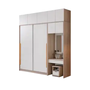 | خزانة ملابس خشبي بتسريحة مدمجة