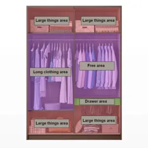 | خزانة ملابس خشبي بتسريحة مدمجة