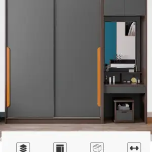 | خزانة ملابس خشبي بتسريحة مدمجة