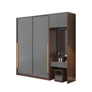 | خزانة ملابس خشبي بتسريحة مدمجة