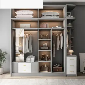 | دولاب ملابس شفاف بأبواب زجاجية