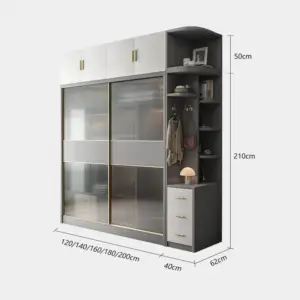 | دولاب ملابس شفاف بأبواب زجاجية
