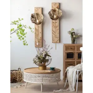 | طاولة قهوة خشب علي الطراز الريفي