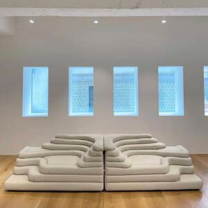 | كنب جلد مودرن بتصميم متدرج