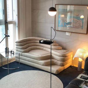 | كنب جلد مودرن بتصميم متدرج