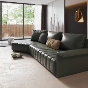 | كنب زاوية جلد بتصميم مودرن