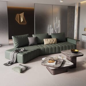 | كنب زاوية جلد بتصميم مودرن