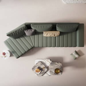 | كنب زاوية جلد بتصميم مودرن