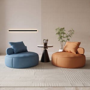 | كرسي مفرد بظهر منخفض مع مسند قدم