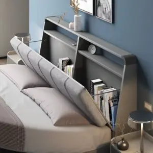 سرير مع 2 طاولة جانبية بتصميم مودرن