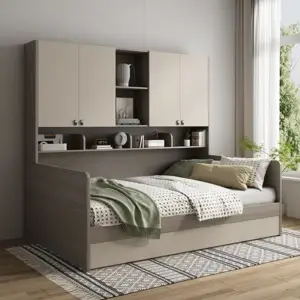 سرير نوم مع وحدات تخزين بتصميم مودرن
