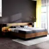 سرير خشبي مع 2 كومودينة – تصميم عصري بلمسة كلاسيكية – لوح رأس مبطن – خامات متينة وتشطيب فاخر 6 سرير خشبي مع 2 كومودينة – تصميم عصري بلمسة كلاسيكية – لوح رأس مبطن – خامات متينة وتشطيب فاخر