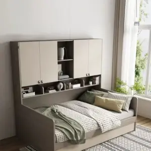 | سرير نوم مع وحدات تخزين بتصميم مودرن