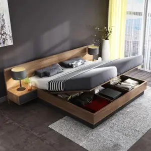 سرير خشبي مع 2 كومودينة – تصميم عصري بلمسة كلاسيكية – لوح رأس مبطن – خامات متينة وتشطيب فاخر 2 سرير خشبي مع 2 كومودينة – تصميم عصري بلمسة كلاسيكية – لوح رأس مبطن – خامات متينة وتشطيب فاخر