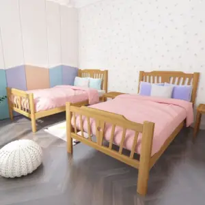 | سرير أطفال دورين بتصميم عملي – سلم جانبي وسعة تخزين – خشب متين وألوان مبهجة