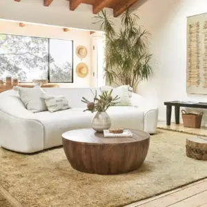 طاولة قهوة خشب بتصميم دائري