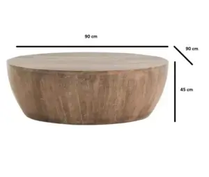 | طاولة قهوة خشب بتصميم دائري