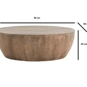 | طاولة قهوة خشب بتصميم دائري