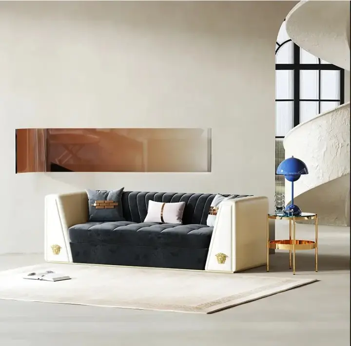 طقم-كنب (1) طقم كنب مودرن جلد فخم