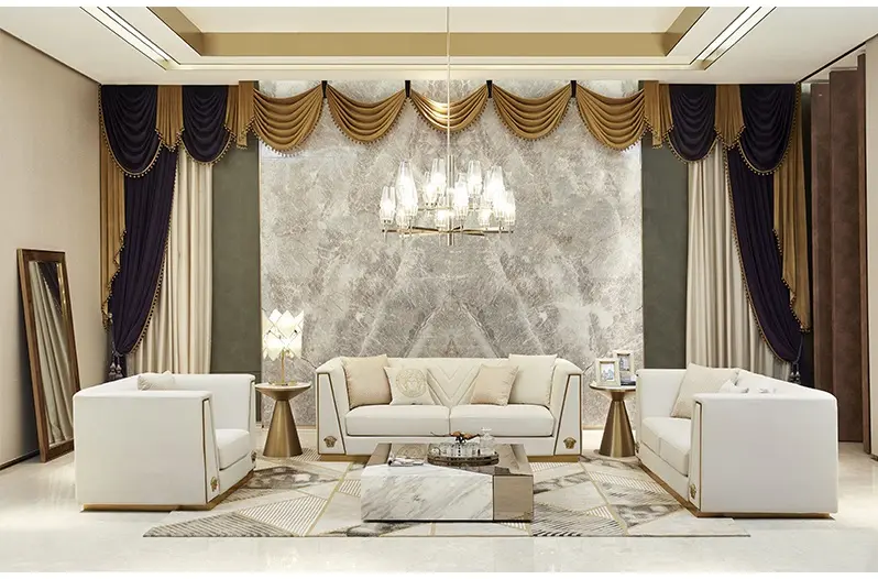 طقم-كنب (10) طقم كنب مودرن جلد فخم