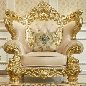 كرسي ملكي فخم مذهب