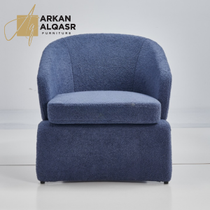 كرسي مفرد مخملي مع مسند للقدم