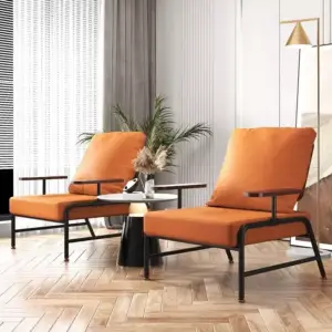 كرسي بذراعين مودرن من معدن