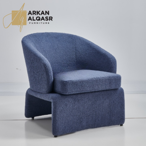 كرسي مفرد مخملي مع مسند للقدم