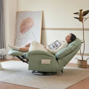 كرسي استرخاء ليزي بوي فخم – آلية إمالة يدوية – تنجيد ناعم ومريح – قاعدة خشبية – لون رمادي فخم