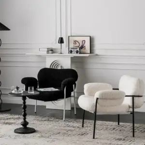 كرسي مفرد معدني مبطن بالفرو 8 كرسي-مفرد