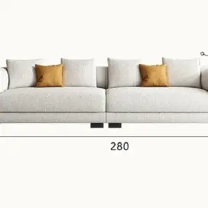 | كنب بتصميم إيطالي – فخامة تنجيد ناعم وقاعدة خشبية متينة – لون رمادي