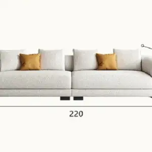 | كنب بتصميم إيطالي – فخامة تنجيد ناعم وقاعدة خشبية متينة – لون رمادي