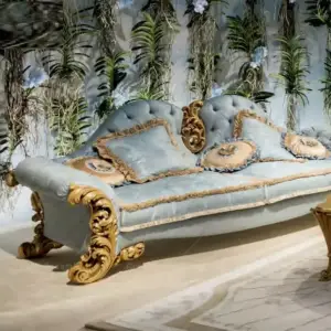 كنب ثلاثي فاخر على الطراز الملكي – تصميم فاخر وتفاصيل منحوتة – تنجيد ناعم وهيكل خشبي متين 6 كنب