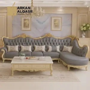 كنب زاوية كلاسيكي - تصميم مميز من الجلد - خشب زان متين - متوفر بعدة ألوان 5 كنب-زاوية-