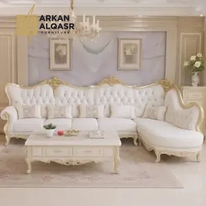 كنب زاوية كلاسيكي - تصميم مميز من الجلد - خشب زان متين - متوفر بعدة ألوان 6 كنب-زاوية-1