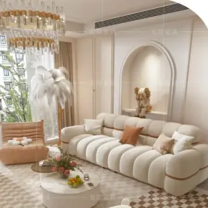 | كنب مودرن بلمسة ذهبية فاخرة