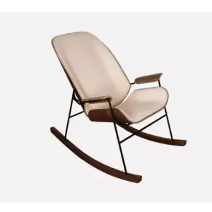 كرسي استرخاء هزاز خشبي بتصميم فخم