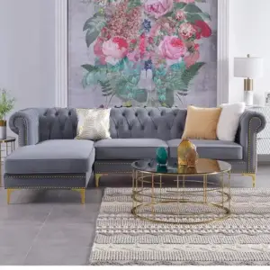 | كنب زاوية بلمسات من الاستيل