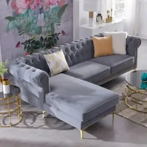 | كنب زاوية بلمسات من الاستيل