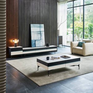 طقم طاولات بيضاء بتصميم عصري 2 | طقم طاولات بيضاء بتصميم عصري