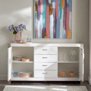 | بوفيه عصري متعدد الاستخدامات مع تصميم فريد