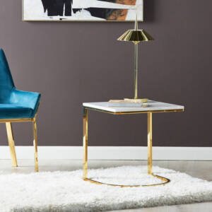 | طاولة جانبية بسطح رخام - كاريرا