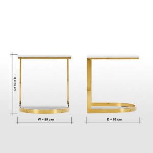 | طاولة جانبية بسطح رخام - كاريرا