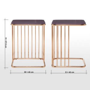 | طاولة جانبية بقاعدة معدنية من تورين