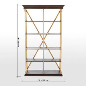 | خزانة كتب مصممة بعناية من خشب هندسي