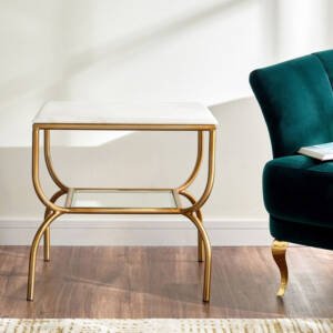 | طاولة جانبية بسطح رخامي - أليكسا